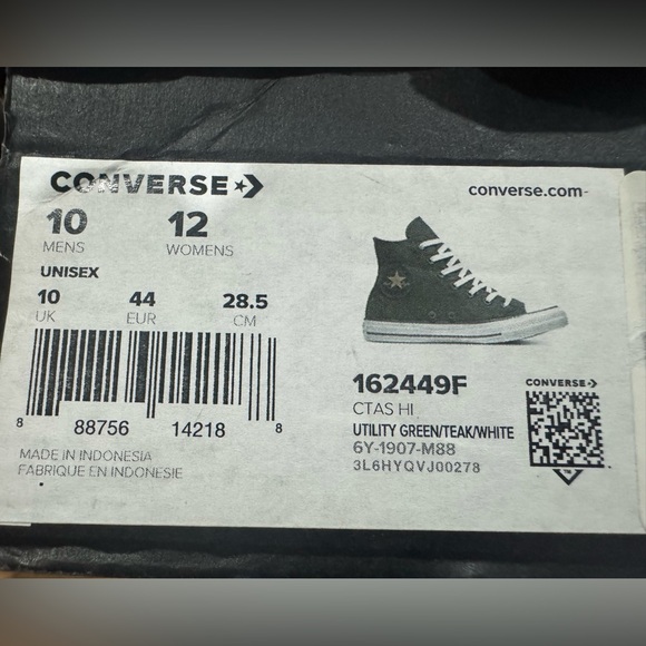 Converse All Star Utility Green/Teak/White Mens 10 Women’s 12 - Picture 13 of 15